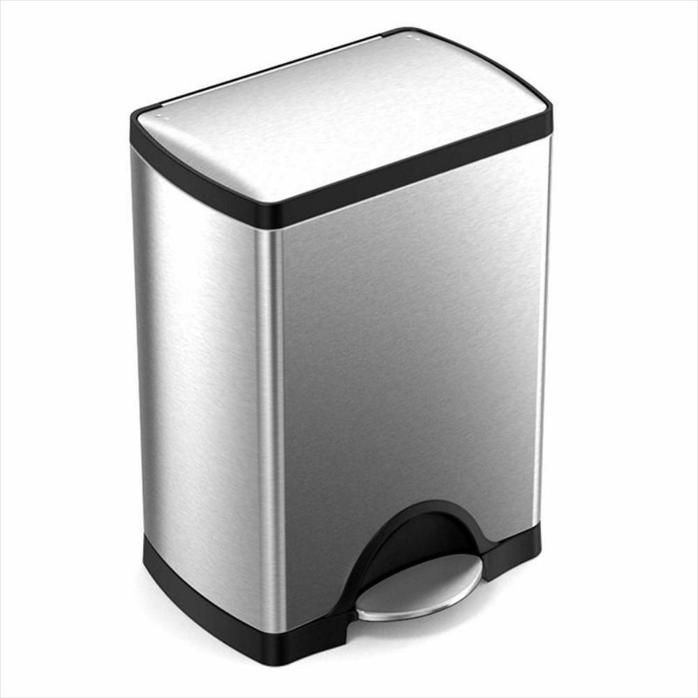 Cubo de basura para la cocina en acero inoxidable cepillado img #3