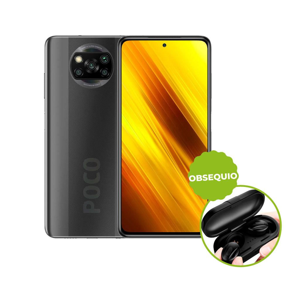 Celular Xiaomi Poco X3 64Gb 6Gb Ram Gris + Audifonos Boton img #1
