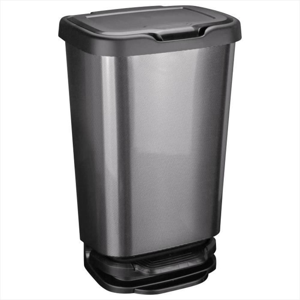 Papelera De Pedal M Home Jive 40 L Efecto Carbono Gris Oscuro img #1