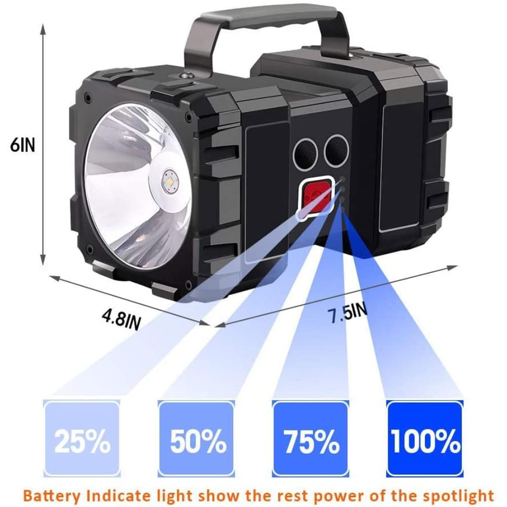 Linterna De Mano Led Táctica Impermeable Con Salida Usb img #2