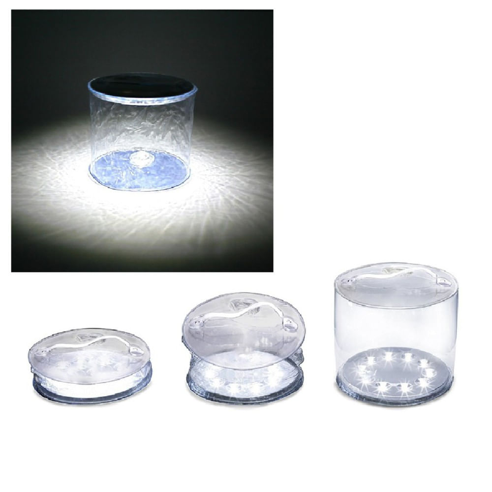 Lampara Inflable Luz Led Solar Recargable Transparente img #2