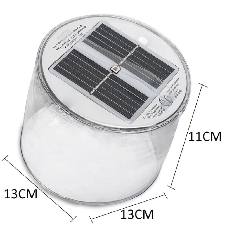 Lampara Inflable Luz Led Solar Recargable Transparente img #5