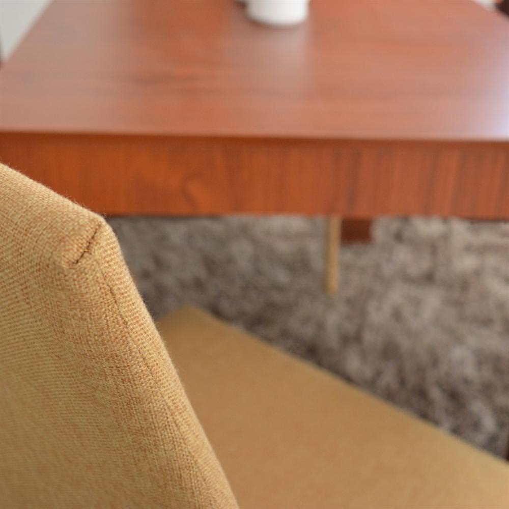 Comedor 4P Napoli Cedro Sillas Tela Mostaza img #3