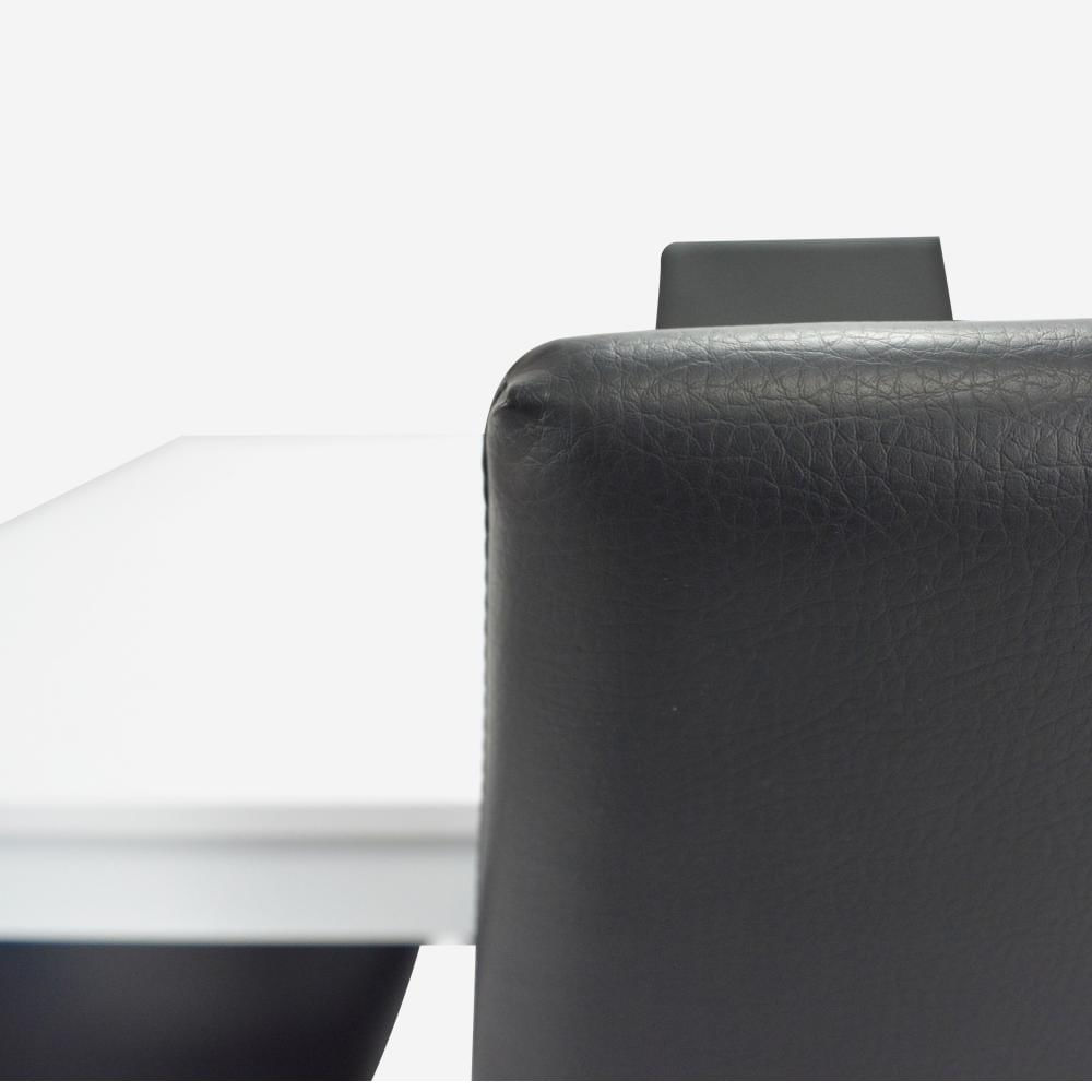 Loft 4 Puestos Mesa Blanca Sillas Negras img #3