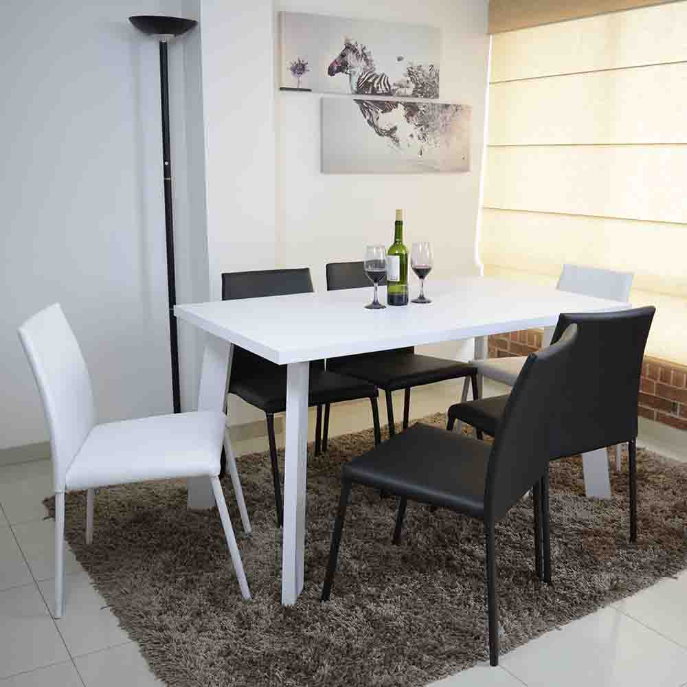 Juego De Comedor Lugo Blanco 6P 4Neg 2Bla img #2