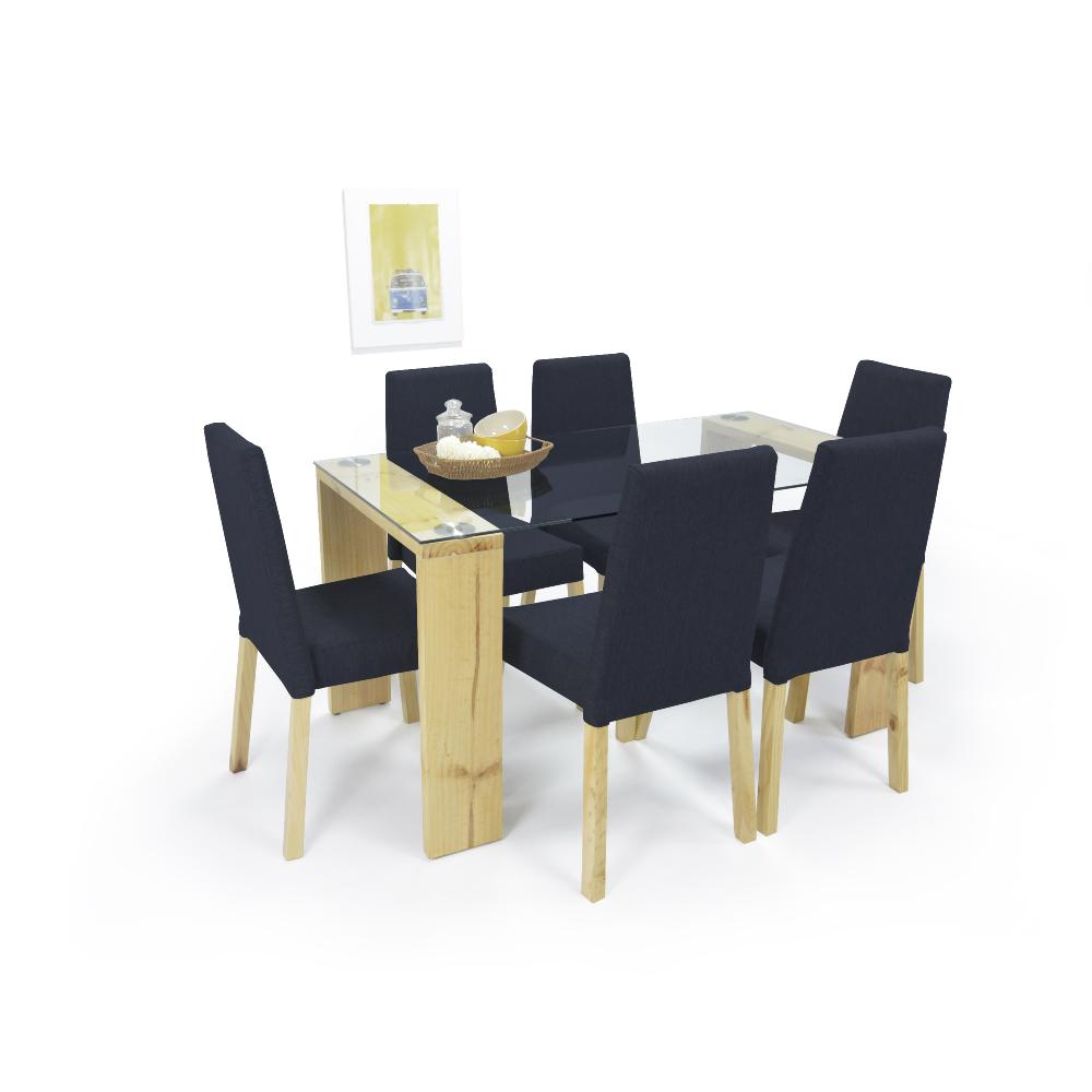 Comedor 6 Puestos Viena Plomo En Tela img #1