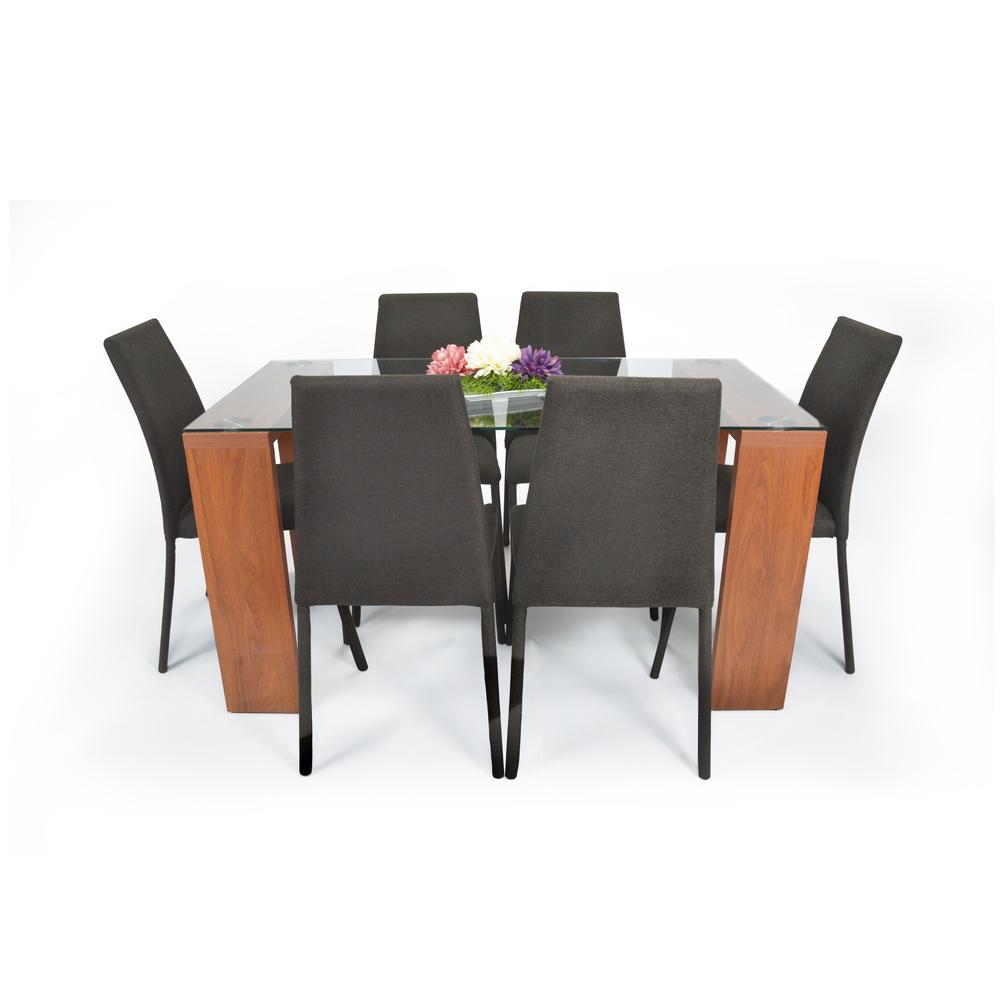 Comedor 6P Milan Vidrio Cedro Sillas Wengue img #2