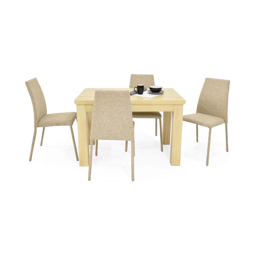 Comedor Toronto 4P Natural Sillas Venecia En Tela Beige img #2