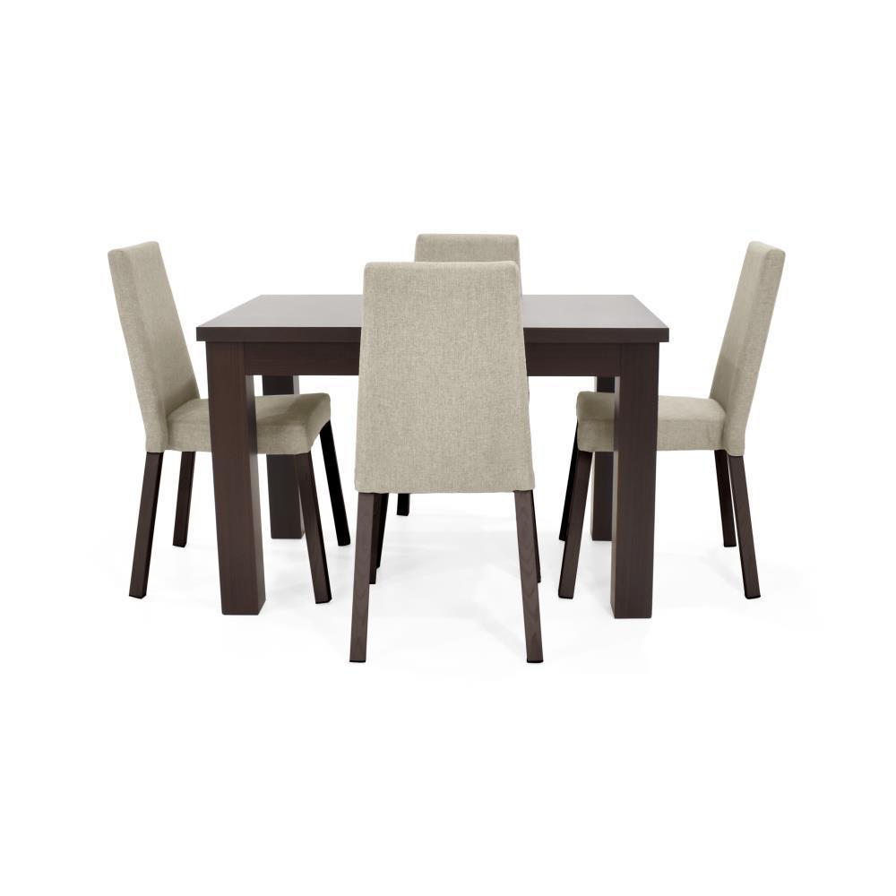 Comedor Toronto 4P Wengue Sillas Viena En Tela Beige img #2