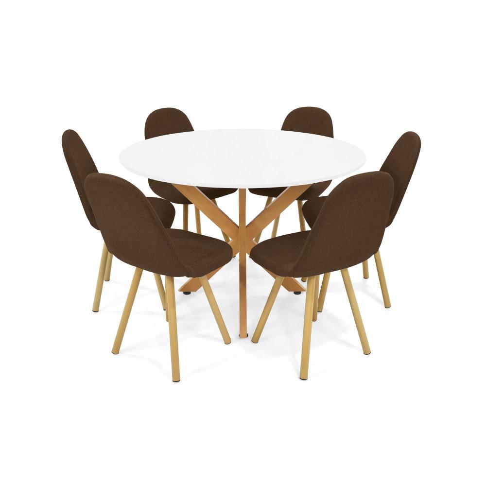 Comedor 6 Puestos Luxor Matiz Tela Poliéster Chocolate img #1