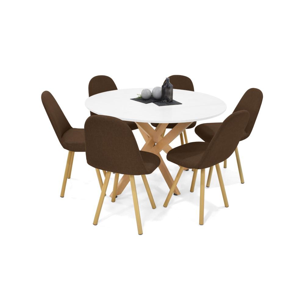 Comedor 6 Puestos Luxor Matiz Tela Poliéster Chocolate img #2