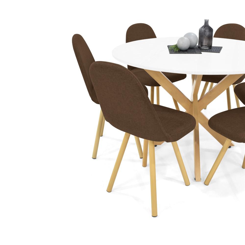 Comedor 6 Puestos Luxor Matiz Tela Poliéster Chocolate img #3