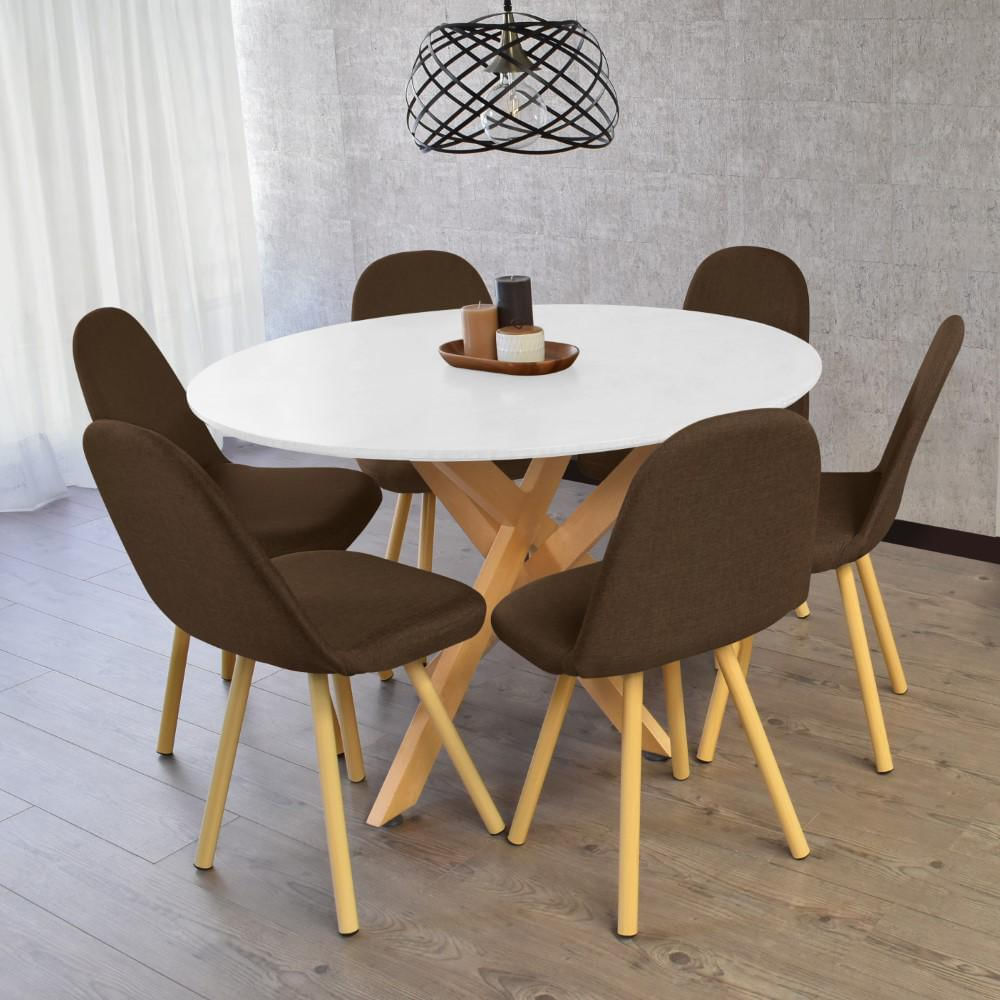 Comedor 6 Puestos Luxor Matiz Tela Poliéster Chocolate img #5