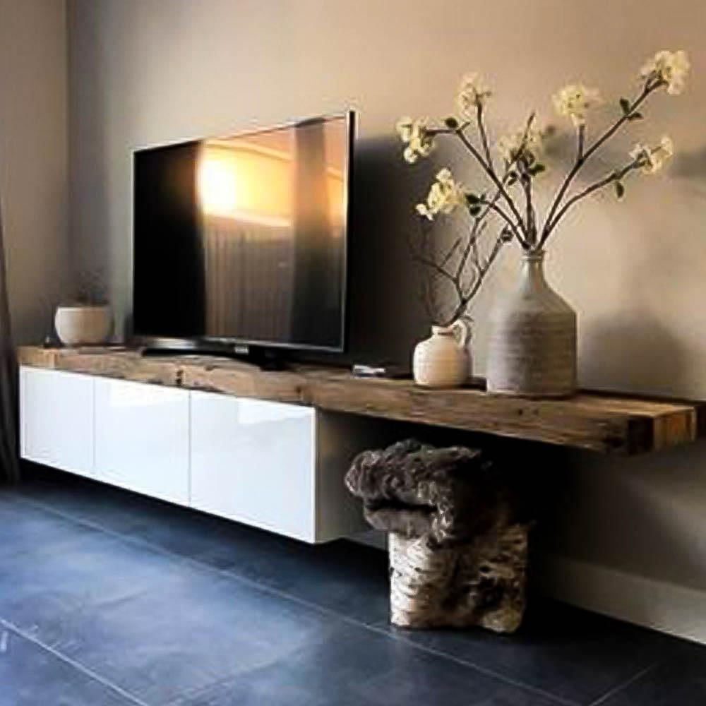 Mesa Para Tv. Aty En Formica Blanco Mate Y Pino img #2