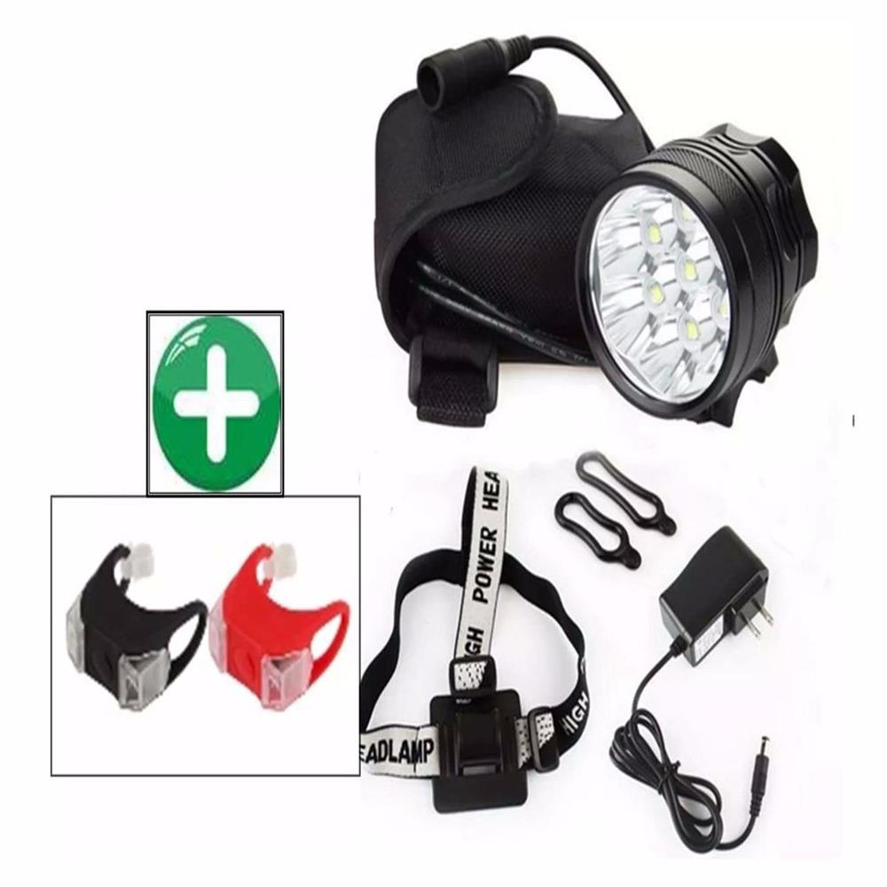 Linterna Bicicleta 12000 Lumenes Potente Obsequio 2 Luces img #1