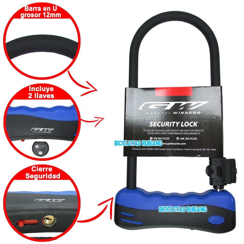 Candado Antirrobo Seguridad Bicicleta Moto En U Ty318 32Cm img #1