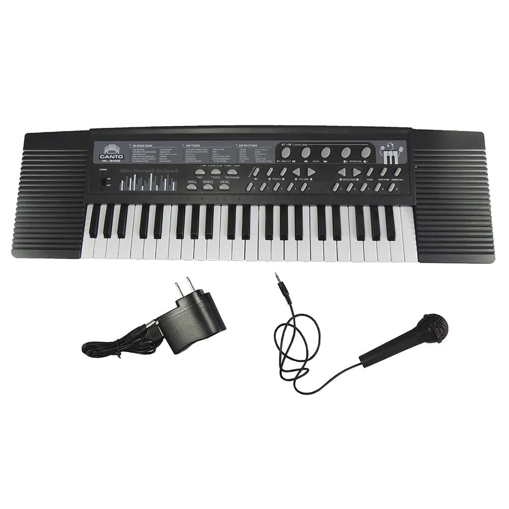 Piano Teclado Electrico Digital 44 Llaves Bluetooth Negro img #5