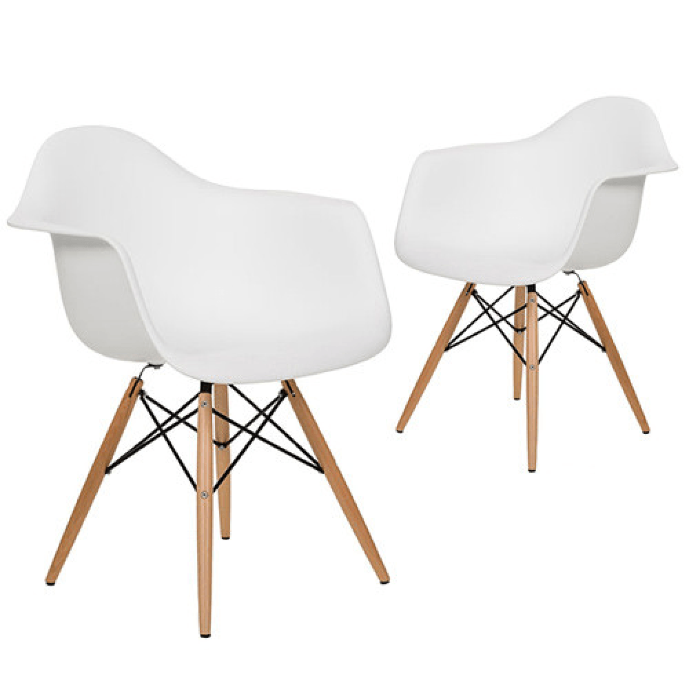 Silla Clásica De Plástico Con Piernas De Madera img #2