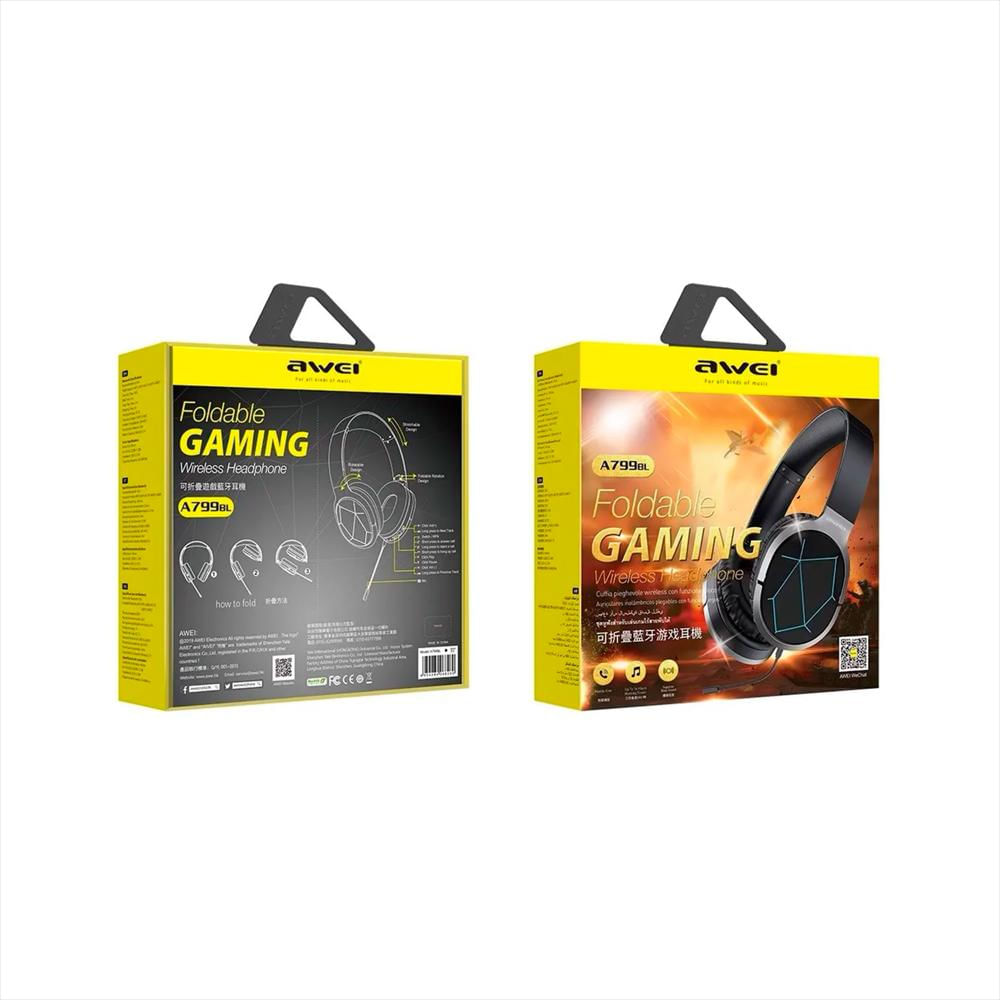 Audifono Con Micofono Tipo Gamer Awei A799bl Negro/Gris img #5