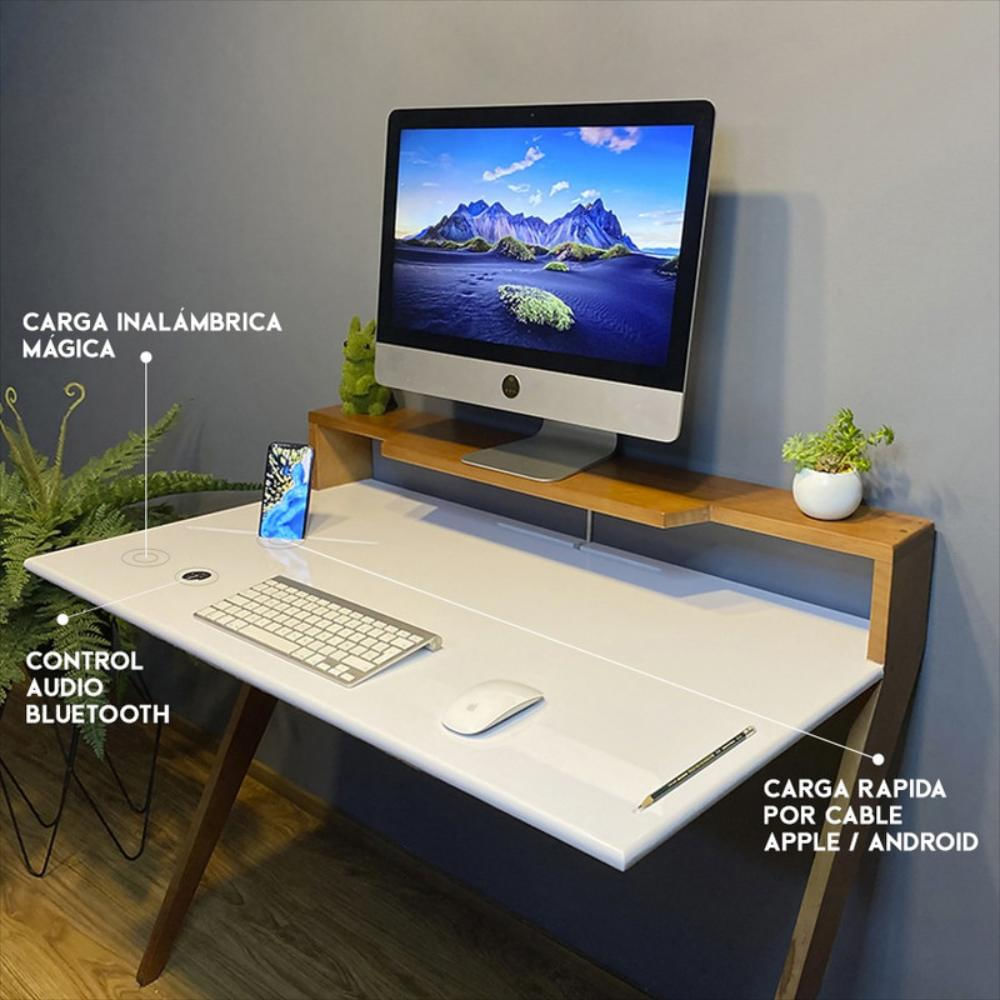 Escritorio Inteligente Magicone Teca Con Carga Inalámbrica img #4