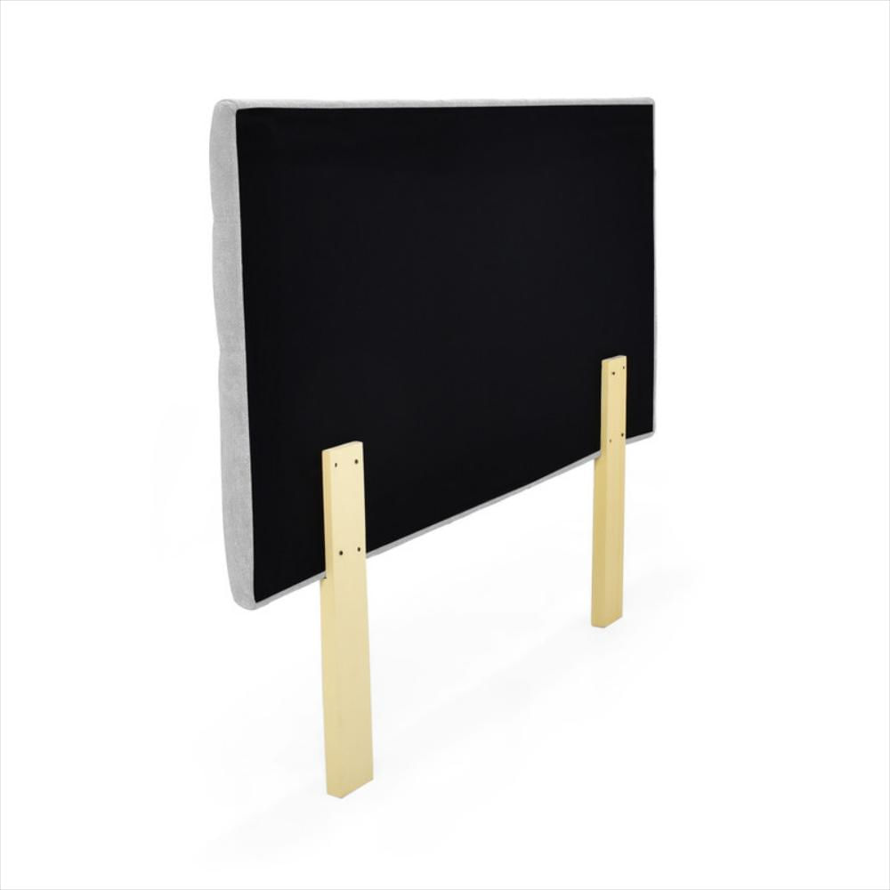 Cabecero Verona Doble Capitoneado Tela Plata img #2