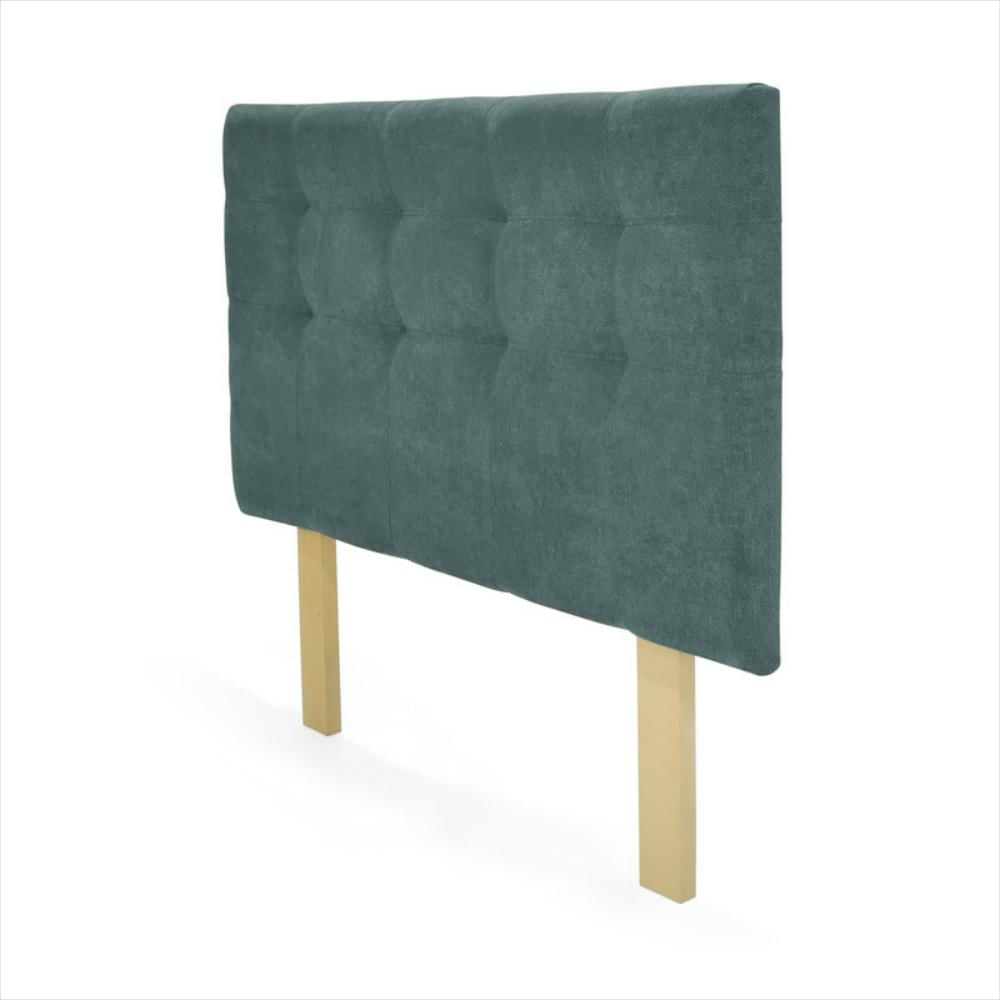 Cabecero Verona Doble Capitoneado Tela Petróleo img #3