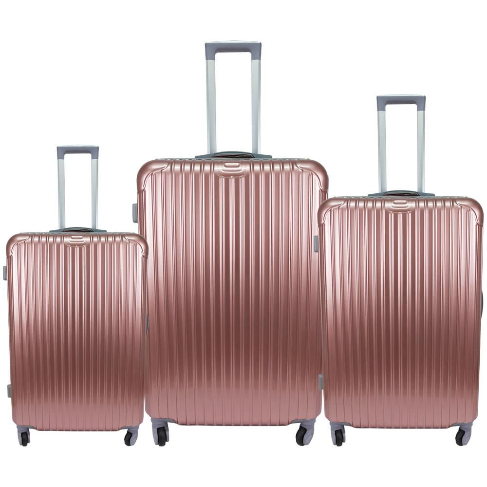 Juego Set Maletas X3 20,24,28 Pulg. Bin 025 2 Oro Rosa img #1