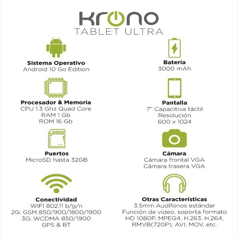 Tablet Celular Krono Ultra Nuevo Modelo 1Gb Ram,2 Sim, 16Gb, 2 Cámara Rosado img #3