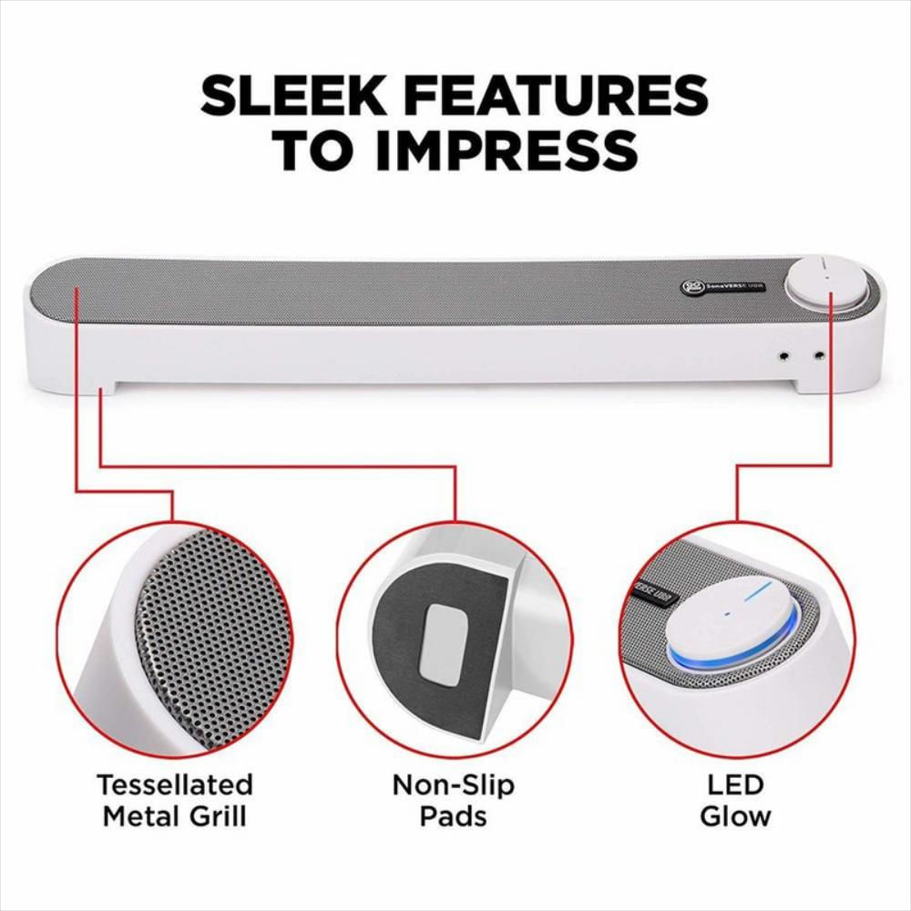 Barra de sonido para PC con alimentación USB blanco img #3