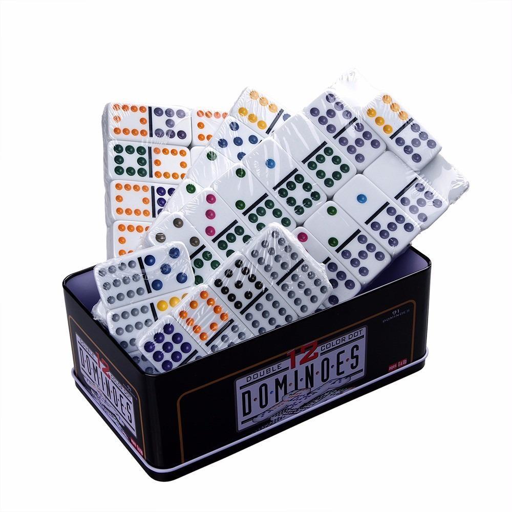 Domino Doble 12 Con 91 Fichas De Colores img #3