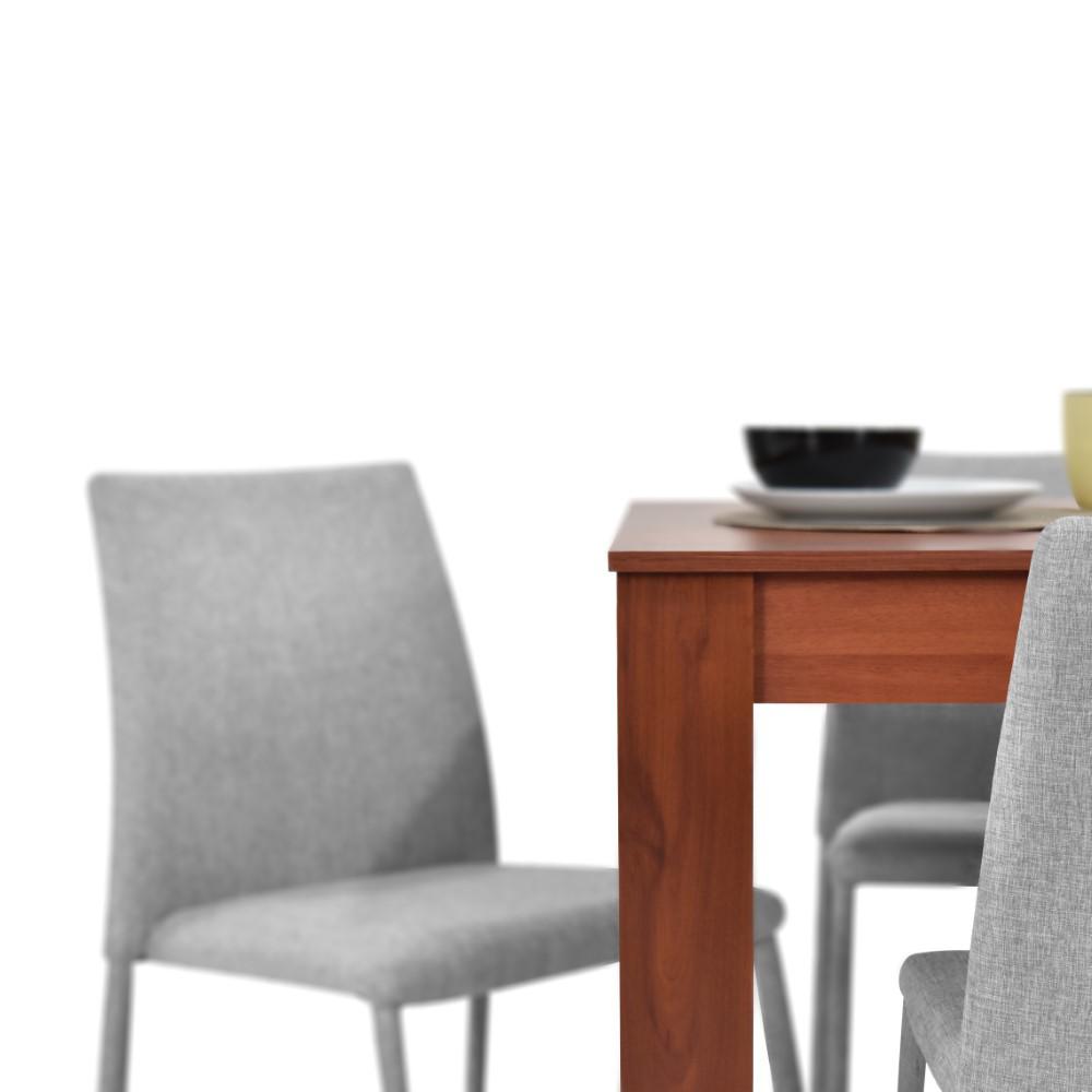 Comedor Vorú Cedro 6 Puestos Sillas Lugo Tela Plata img #4