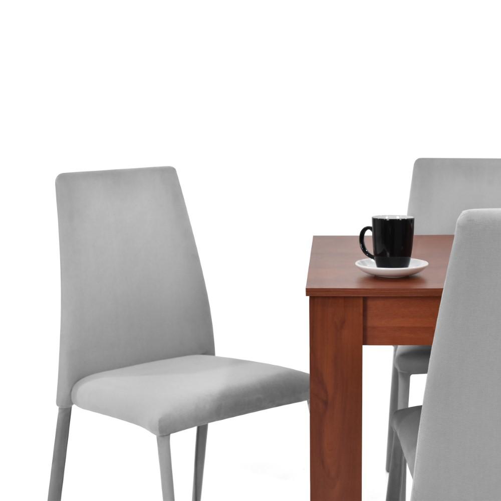 Comedor Vorú Cedro 6 Puestos Sillas Venecia Tela Poliéster Plata img #4