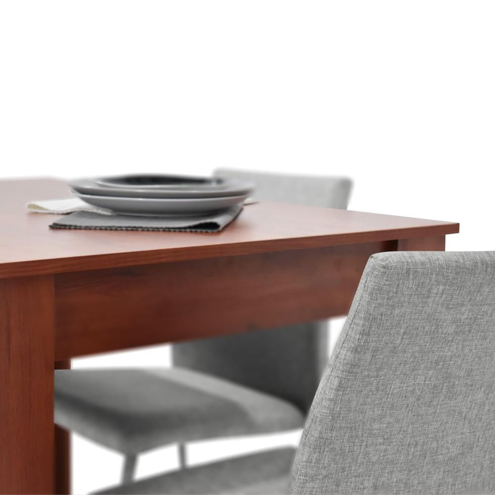 Comedor Vorú Cedro 4 Puestos Sillas Lugo Tela Plata img #4