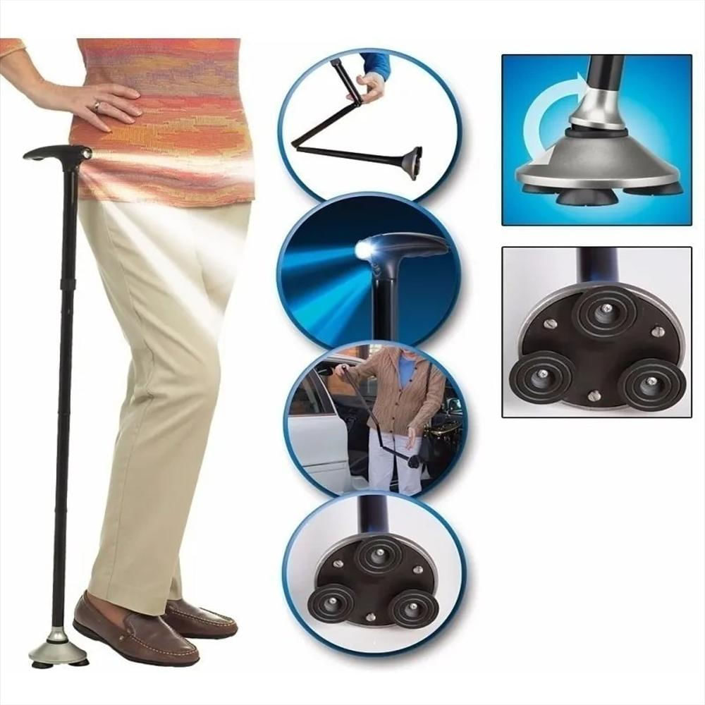 Baston Trusty Cane Plegable Con Luz Led, Base Articulada img #1