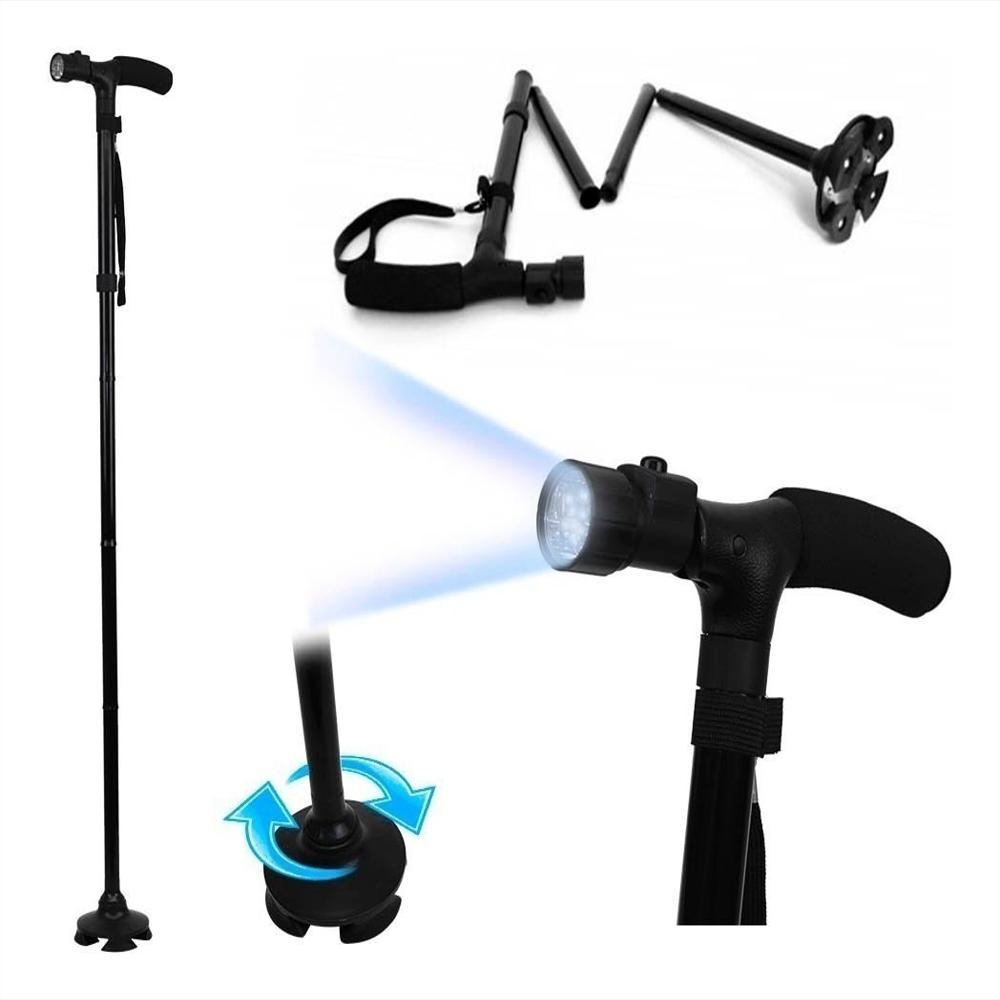 Baston Trusty Cane Plegable Con Luz Led, Base Articulada img #2