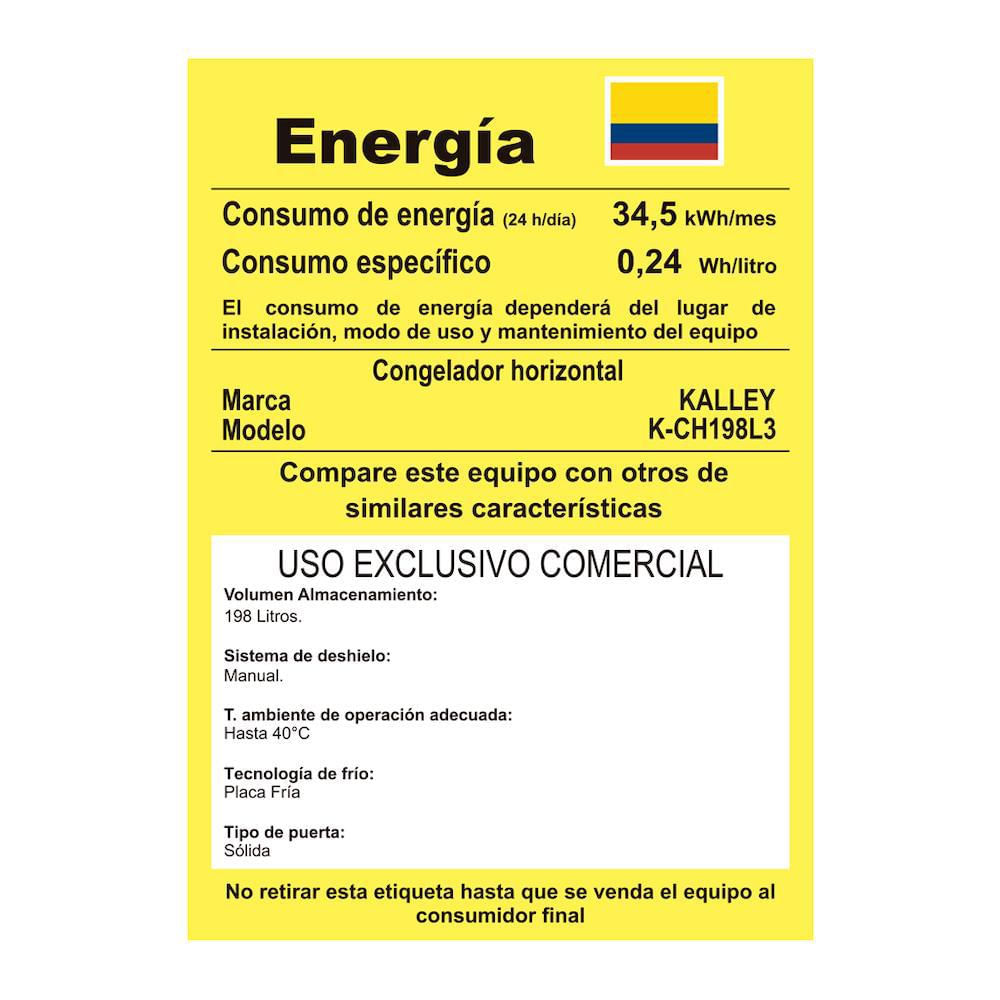 Congelador Horizontal Kalley Dual 198 Litros Blanco img #3
