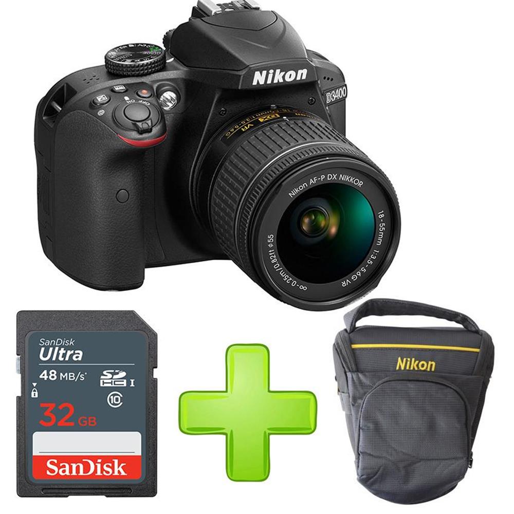 Combo Cámara Nikon D3400 + 32Gb + Estuche img #1