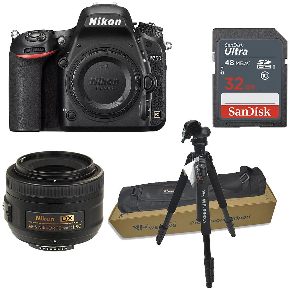 Cámara Nikon D750 Body + 32Gb + 35 1.8G +Trípode img #1