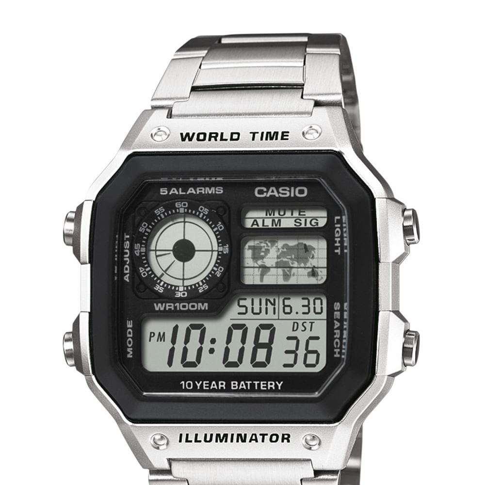 Reloj Casio Ae 1200Whd 1A Digital Acero Inoxidable Plateado img #1