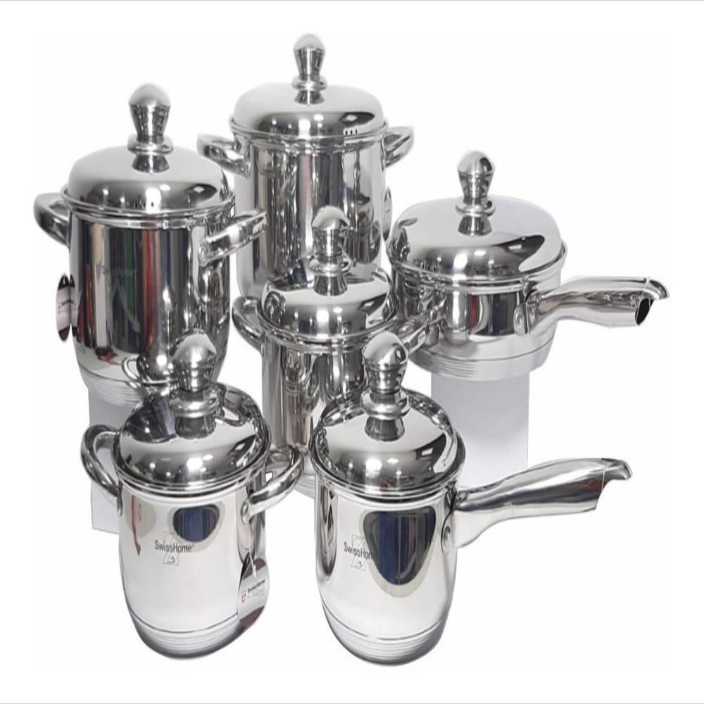 Juego De Ollas En Acero Swisshome Original Acero Quirúrgico Con Termo Difusor img #1