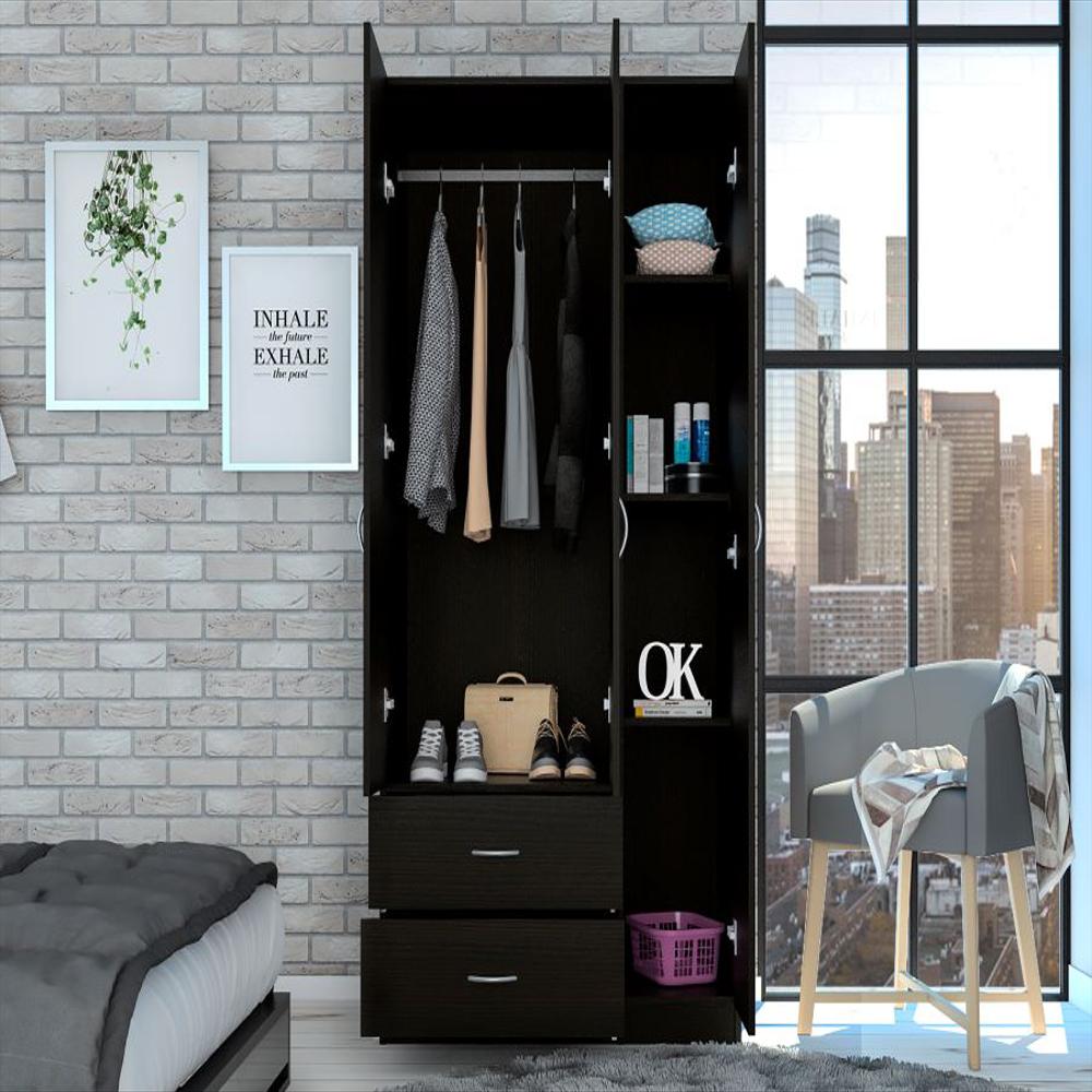 Closet Sidney, Wengue, Con Dos Cajones Y Variedad De Entrepaños img #4