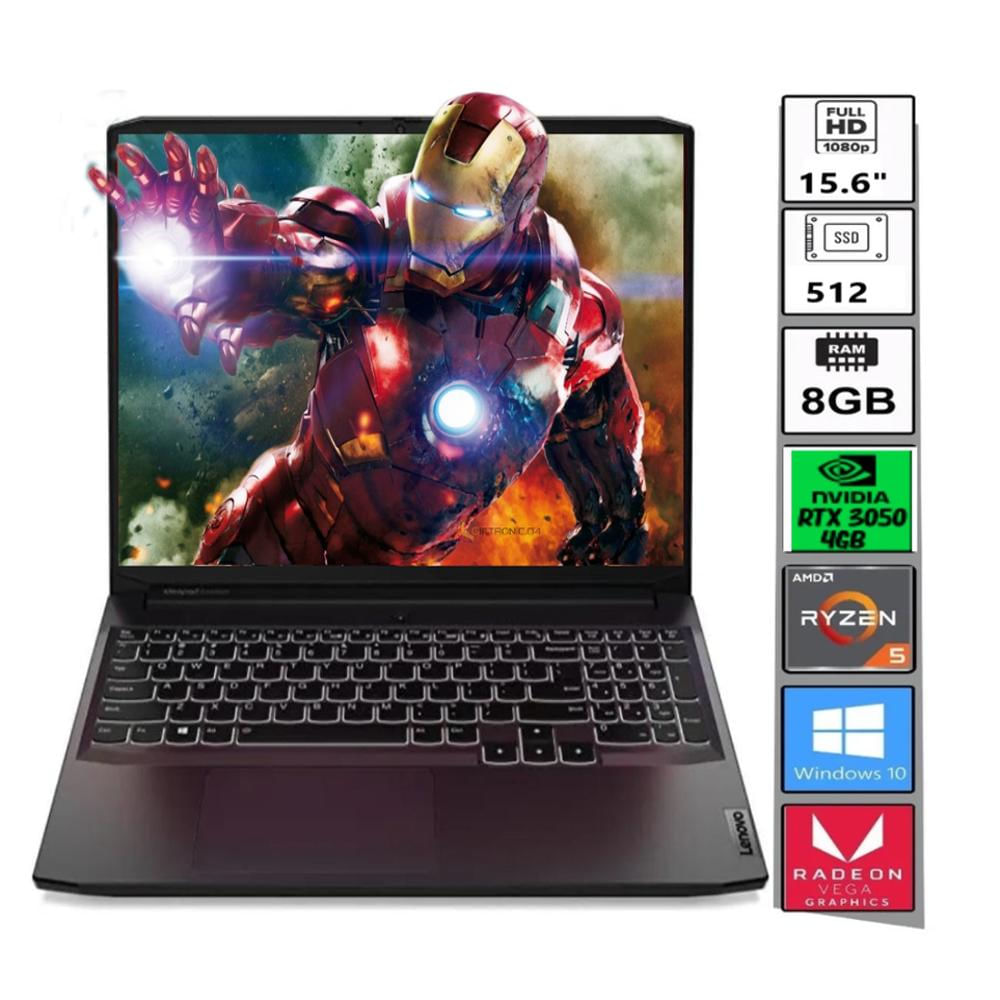 Portátil Lenovo Amd Ryzen 5 8Gb 512Gb Ssd Ip Gaming 3 15.6 pulgadas Nvidia Rtx 3050 4Gb img #1