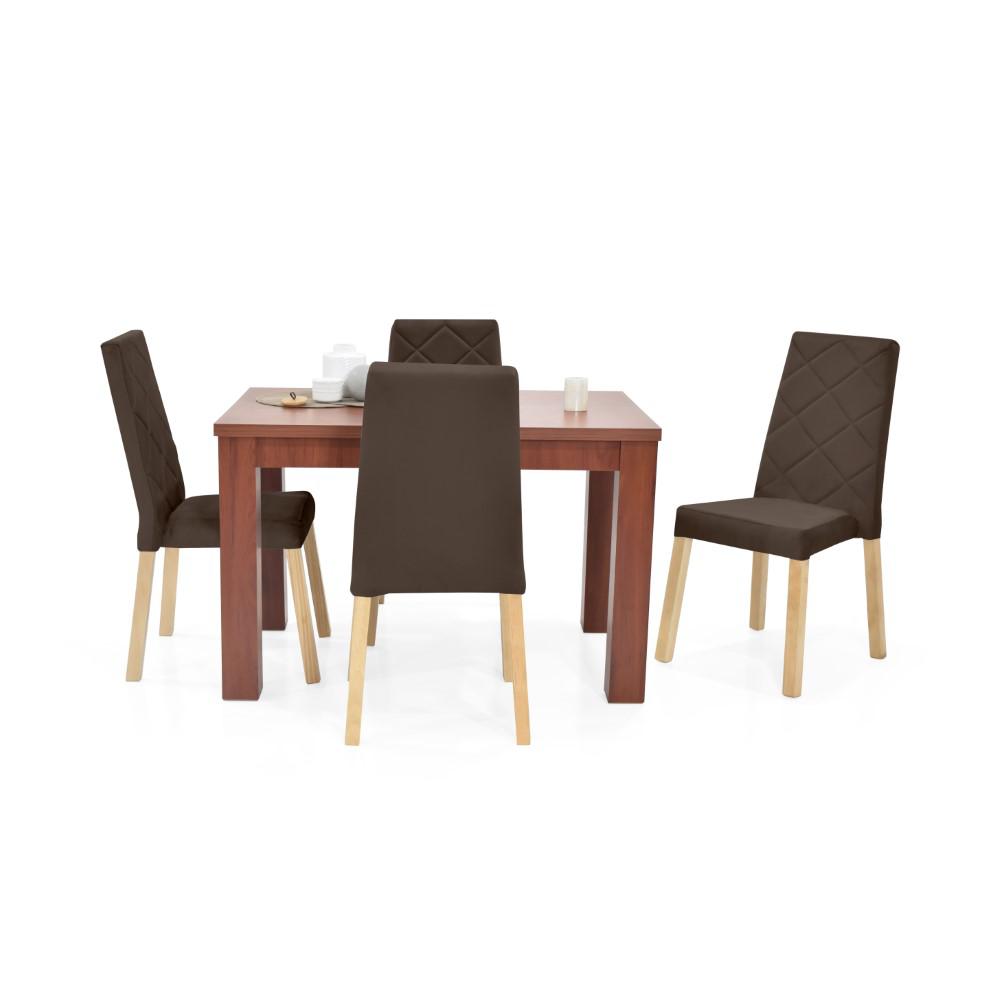 Comedor Mérida 4P Sillas Liverpool Tela Chocolate img #2