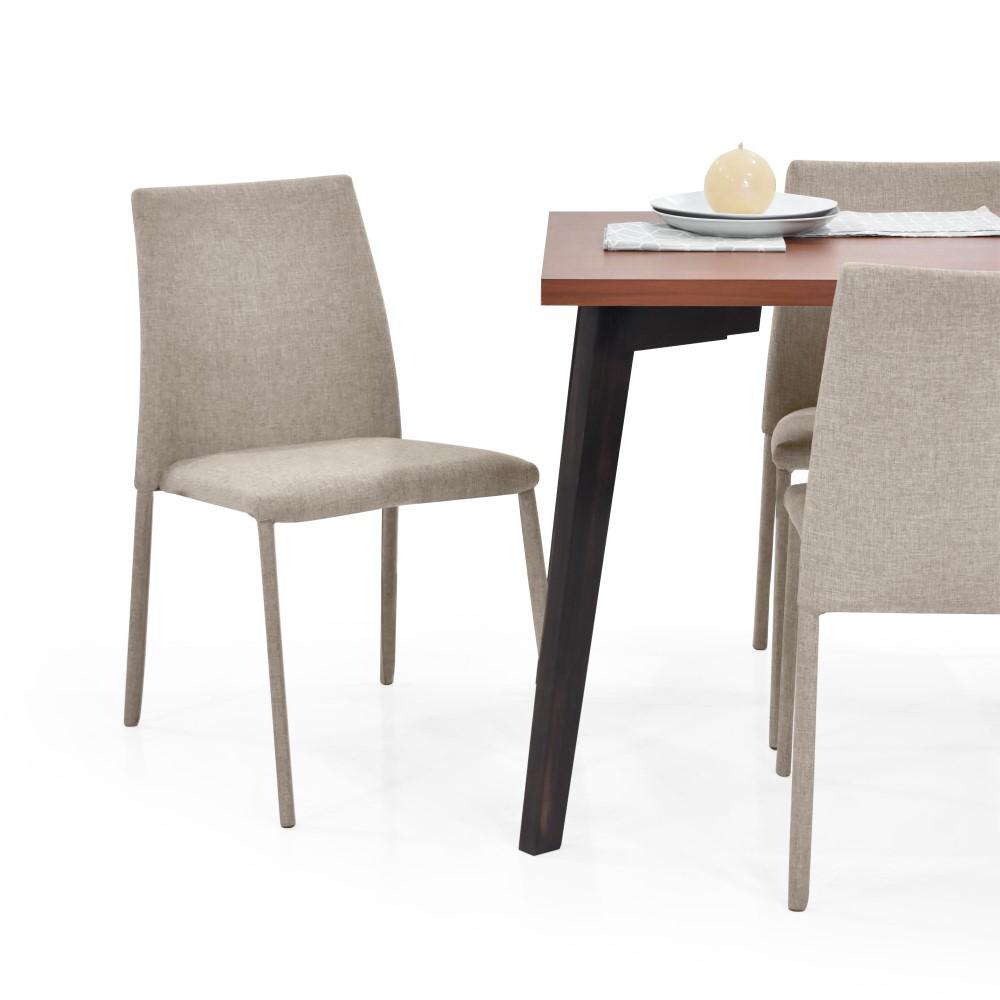 Comedor Lugo Matiz 4P Sillas Lugo Tela Beige img #4