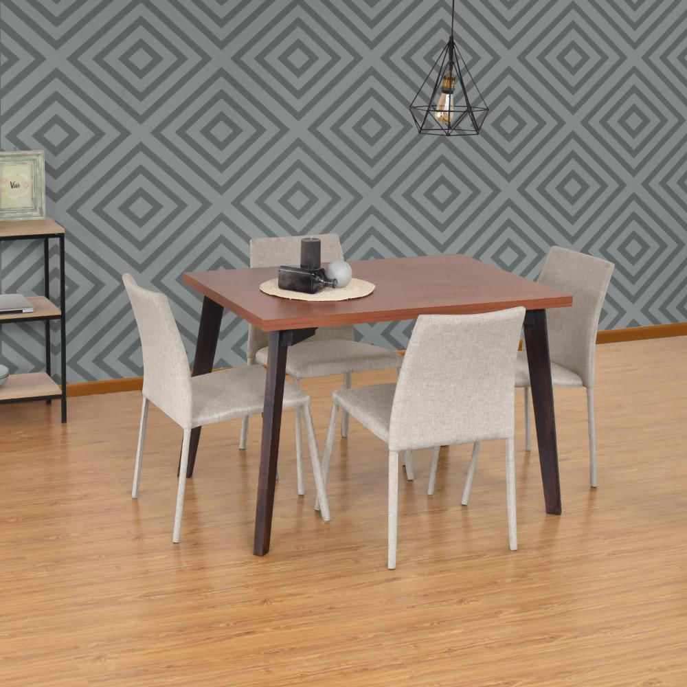 Comedor Lugo Matiz 4P Sillas Lugo Tela Beige img #5