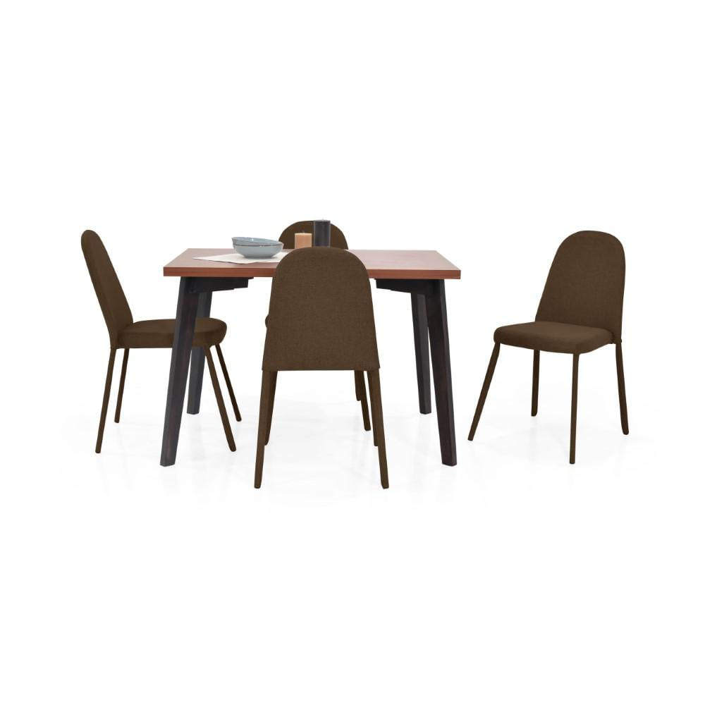Comedor Lugo Matiz 4P Sillas Dublin Tela Chocolate img #2