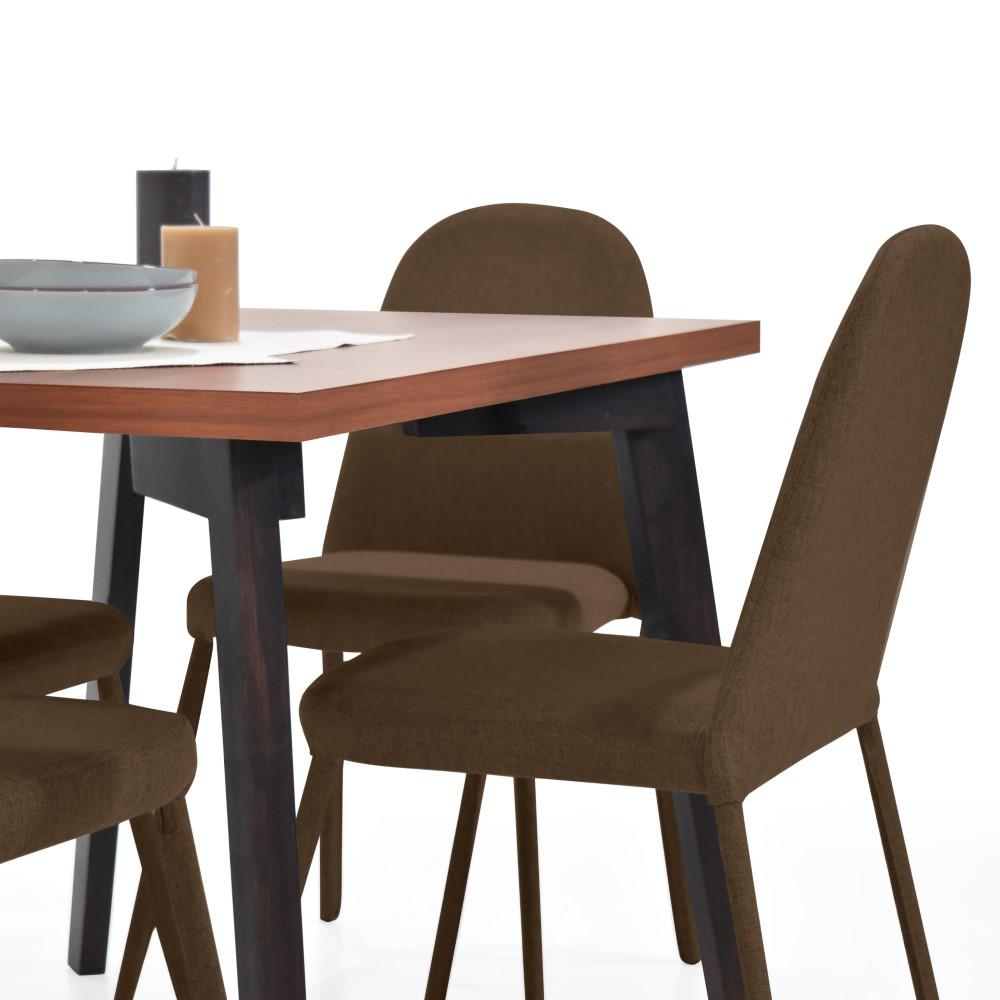 Comedor Lugo Matiz 4P Sillas Dublin Tela Chocolate img #3