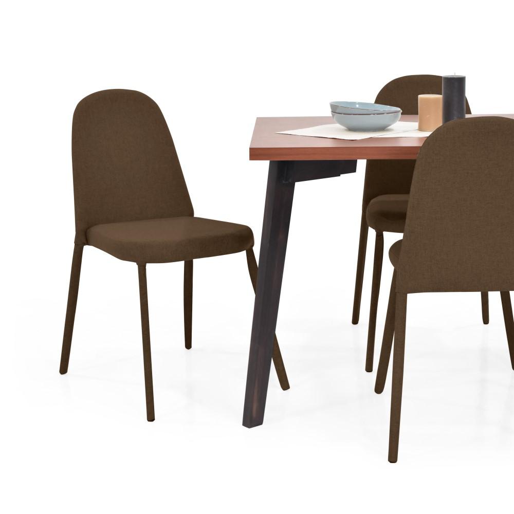 Comedor Lugo Matiz 4P Sillas Dublin Tela Chocolate img #4