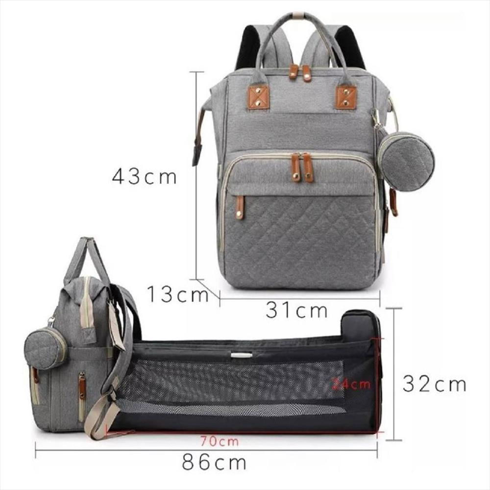 Pañalera Morral Multi Premiun Gris img #2
