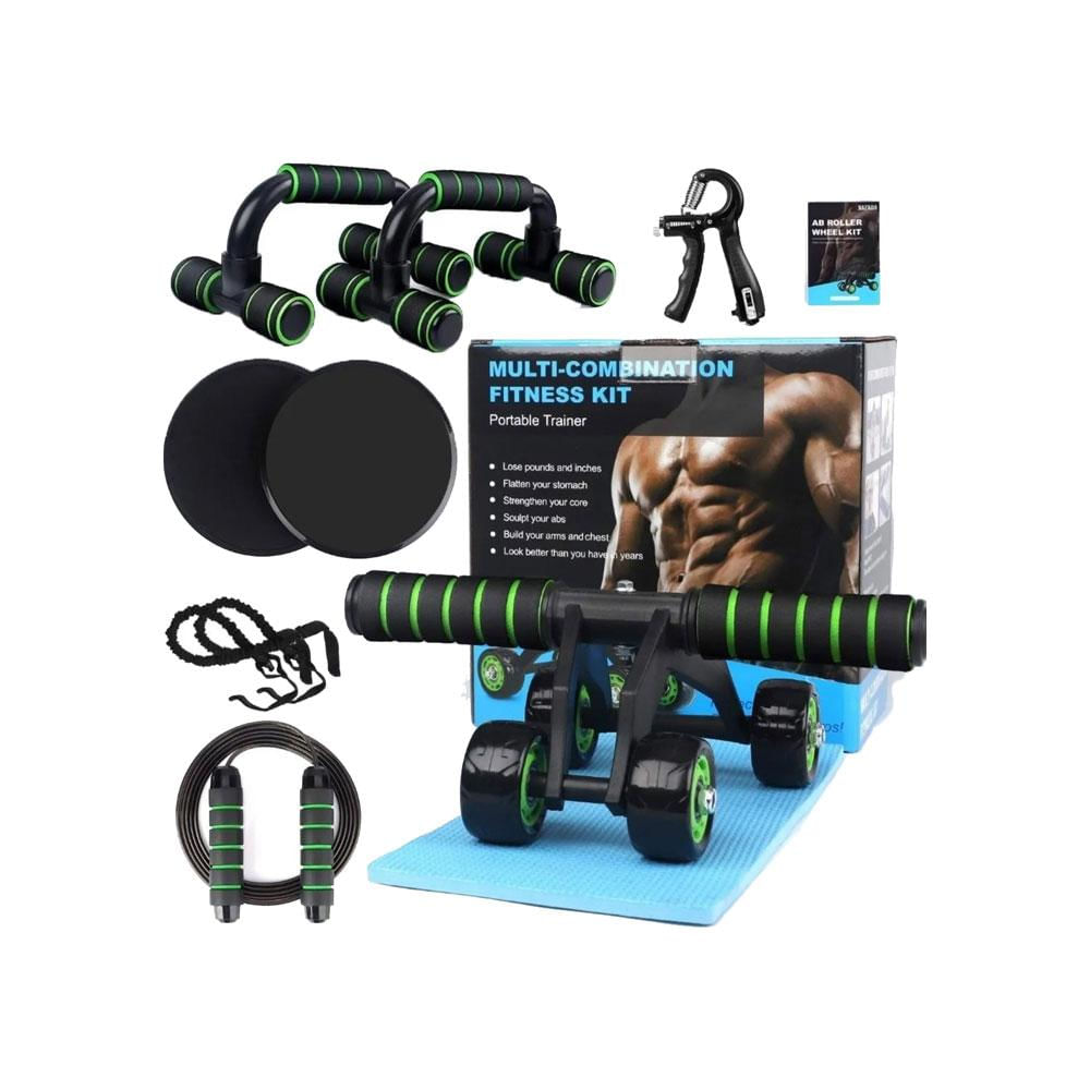 Kit Ejercicio Multiples Push Up Rueda Abdominal Lazo X6 Prof img #1